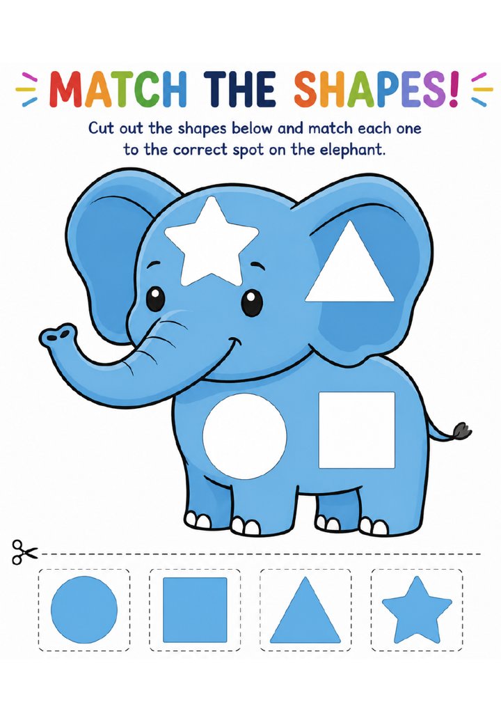 Elephant shape matching page